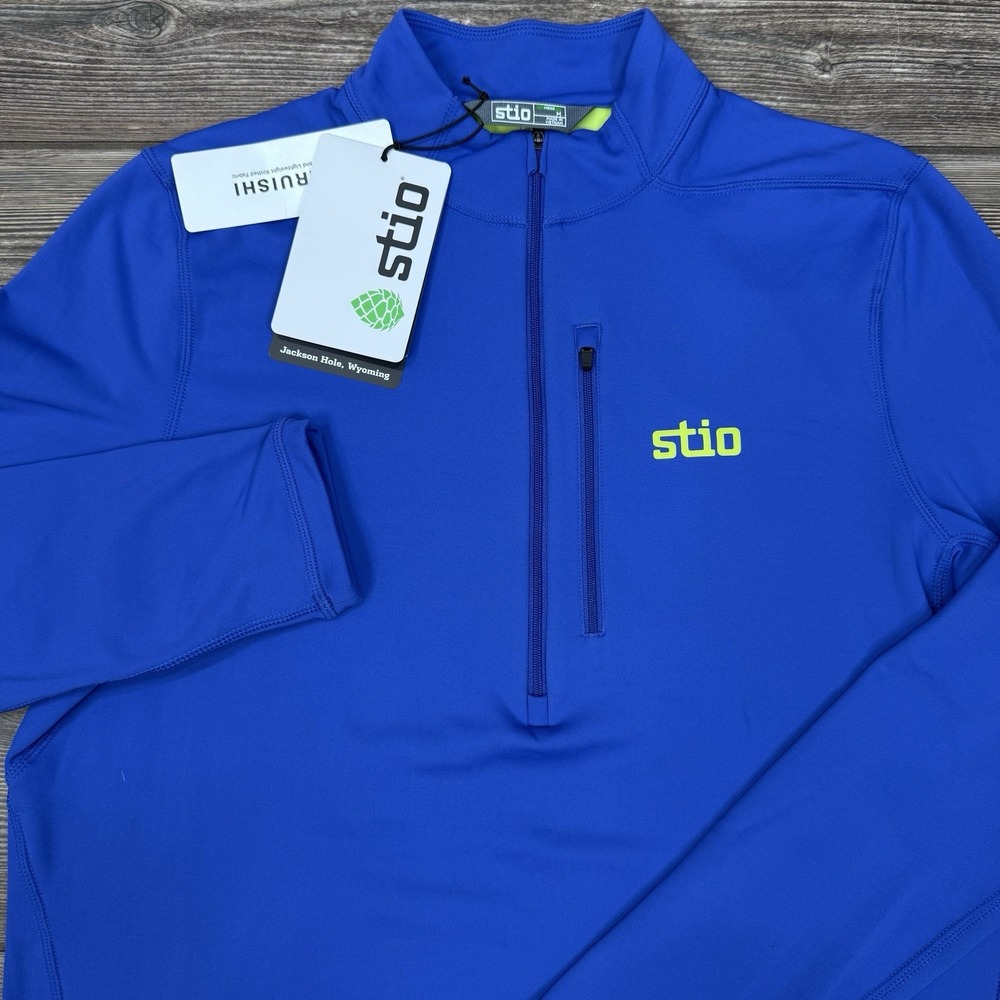Stio Men's Fremont Stretch Fleece Half Zip Pullover Size Medium Blue NEW